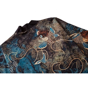 Ropa japonesa de Samurai para hombre y <span class=keywords><strong>mujer</strong></span>, cárdigan Harajuku, camisa <span class=keywords><strong>Haori</strong></span> para <span class=keywords><strong>mujer</strong></span>, Yukata tradicional femenina con estampado de carpa, conjunto de pantalones tipo Kimono - Product Image 3