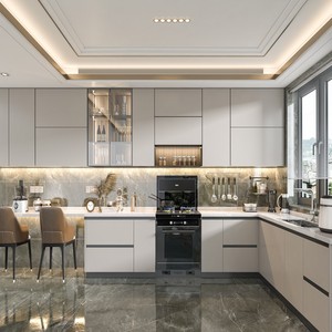 Mueble <span class=keywords><strong>de</strong></span> Cocina Personalizado <span class=keywords><strong>de</strong></span> Madera <span class=keywords><strong>de</strong></span> Roble Macizo con Estante para Vinos, Portavasos y Enfriador - Diseño Moderno Multifuncional Resistente al Agua - Product Image 5