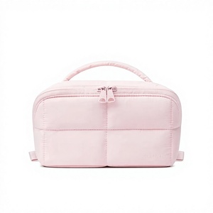 Grande Trousse de Toilette de Voyage Portable Imperméable en Nylon Rembourré avec Fermeture Éclair, Trousse de Maquillage et de Soins de la Peau Tendance et Souple - Product Image 1
