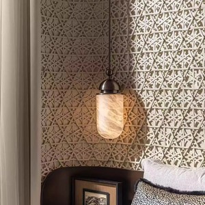 Chinese Style Oval Pendant <b>Light</b> E27 <b>LED</b> Anti Glare Black Body For Bedroom Villa Hotel Study Room Decor - Product Image 1