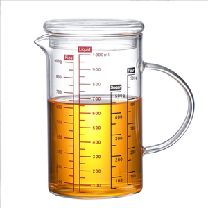 Cốc Đo Thủy Tinh Chịu Nhiệt Cao 500/1000ML, Cốc Đo Lường Nhà Bếp Có Nắp - Product Image 1