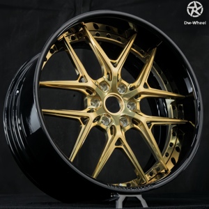 Jantes en alliage forgé DW 2 pièces 17 18 19 20 22 pouces, jantes concaves dorées à <span class=keywords><strong>5</strong></span> branches échelonnées, jantes de course pour VSKF <span class=keywords><strong>Chevrolet</strong></span> <span class=keywords><strong>Corvette</strong></span> C8 - Product Image 1