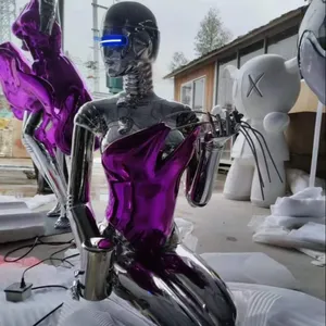 Statue de robot féminin en fibre de verre, collection <span class=keywords><strong>2022</strong></span>, idéale pour la décoration intérieure et comme cadeau créatif - Product Image 1