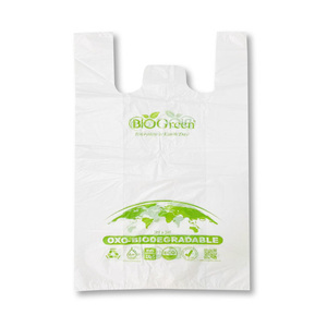 Sac de courses et sac T-shirt biodégradable à 100 %, personnalisé, impression offset, technologie D2W, biodégradable OXO - Product Image 1