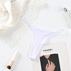 Tangas de Algodón Tejido Blanco para Mujer al por Mayor, con Tiras Finas, de Talle Bajo, Sexy, Transpirables, Ropa Interior Femenina - Product Image 4