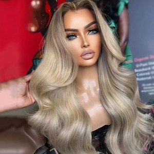 <strong>Ash</strong> <strong>Blonde</strong> <strong>Colored</strong> Wig Layered Cut Glueless Pre-cut HD Lace Straight <strong>Hair</strong> Wigs Human <strong>Hair</strong> Super Double Drawn 5X5 Closure Wig - Product Image 2