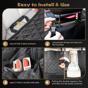 Housse de siège de voiture pour chien en gros, imperméable, antidérapante, anti-rayures, lavable, protection de siège arrière universelle pour voitures - Product Image 5