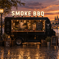 Enseigne publicitaire personnalisée avec logo, affichage 3D en acier inoxydable, éclairage frontal LED étanche, enseigne lumineuse pour camion de restauration rapide