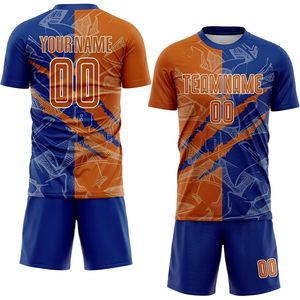 Ensemble de maillots de football personnalisés, impression par sublimation, évacuation de l'humidité, unisexe, adulte, toutes saisons, uniforme d'équipe - Product Image 1