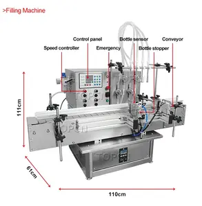 Machine de remplissage liquide Machine de capsulage et d'étiquetage de remplissage de bouteilles liquides de petit parfum d'huile essentielle automatique de bureau