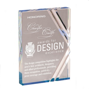 Tinh Thể Acrylic Rỗng Giải Thưởng Khối Laser Khắc Mảng Bám Rõ Ràng Lucite Pmma Trophy Khối Với Khắc Logo - Product Image 2