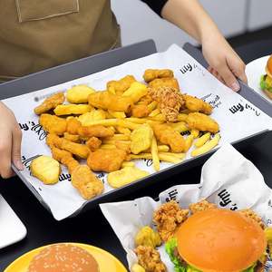 Papier d'emballage alimentaire biodégradable écologique personnalisé résistant à la graisse pour hamburgers, sandwichs, biscuits, friture - Product Image 1