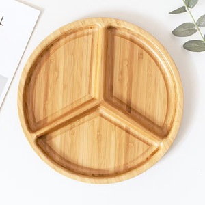 Plato de madera con tres compartimentos para aperitivos, tamaño pequeño, 25x25x2cm, bandeja multiusos para dulces, frutas, sala de estar, mesa de centro - Product Image 4