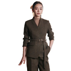 Women's Collarless Blazer Full Sleeve Worsted Anti-Wrinkle Business Commute Spring Workwear GDD1668 - Product Image 5