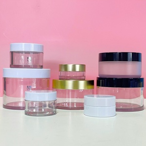 Envases de plástico PET transparentes vacíos de 1oz, 2oz, 4oz, 5oz, 200g, 8oz, de pared gruesa, para cosméticos, lociones, mantecas corporales, con tapas blancas. - Product Image 4
