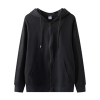 Sudadera con capucha y cremallera de felpa gruesa unisex, nueva colección otoño-invierno 2025, color liso, estilo casual holgado, diseño de araña, esencial.