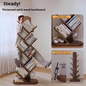 Venta caliente buena calidad moderno árbol forma madera maciza ajustable de una sola capa exhibición de libros estantes de almacenamiento librería sala de estar - Product Image 2