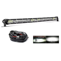 Barre lumineuse LED fine de 22 pouces 104W 12000LM 6000K à une seule rangée, feux de travail et de conduite tout-terrain pour camions, SUV/ATV/tracteurs/bateaux 12V 24V IP68