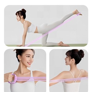 Bande de résistance réglable 15-90 Lbs pour femmes, équipement d'exercice à domicile pour l'étirement des épaules et du dos, bleu, violet, rose - Product Image 5