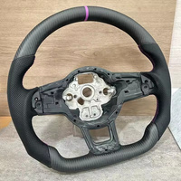 Volant en cuir en fibre de carbone personnalisé pour Volkswagen VW Golf R Jetta Tiguan MK2 Passat B8 MK5 MK6 MK7 Caractéristiques sportives
