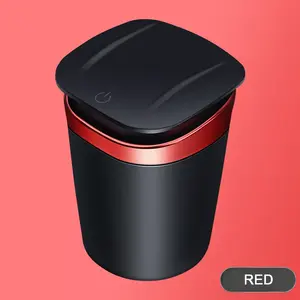 JUJI New Product Vehicle Portable Smoke LED Ashtrays Luminous Car Ash Container Smokeless with Cover