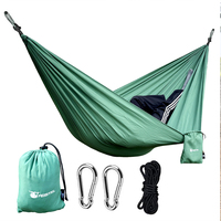 Maßgefertigte Doppel-Nylon-Hängematte mit Baumgurten, Schnellaufbau für Camping
