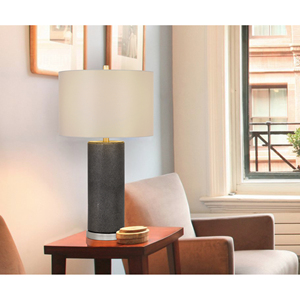 HMS 27 \ "lampada da tavolo dal Design nordico nero metallo grigio Tamburo con tonalità LED per camere da letto portatile alimentazione a corrente alternata - Product Image 4