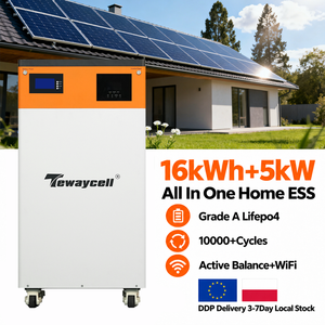 Système de stockage d'énergie résidentiel Tewaycell 16 kWh 5 kW avec extincteur, BMS à équilibrage actif, WiFi, LiFePO4 de qualité A, Pologne - Product Image 1