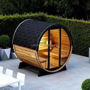 Sauna rond d'extérieur, bien-être, détox, spa, fenêtre panoramique à bulles, sauna en forme de baril, jardin, cour, thérapie - Product Image 5
