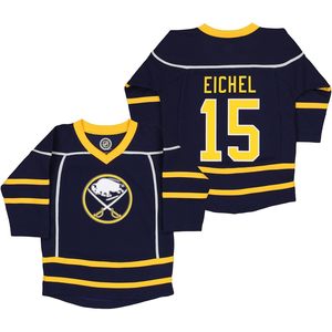 FOXA Buffalo Sabres Jack Eichel 15 Maillot pour nourrissons et tout-petits à col en V, vêtements de hockey sur glace anti-humidité - Product Image 1