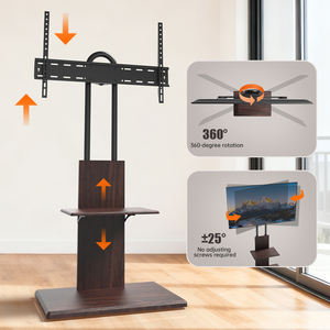 Soporte de <span class=keywords><strong>TV</strong></span> Universal Giratorio e Inclinable para Piso, Base de Acero y Madera, Altura Ajustable, Montaje en <span class=keywords><strong>Mesa</strong></span>, Máx. VESA 600x400mm - Product Image 5