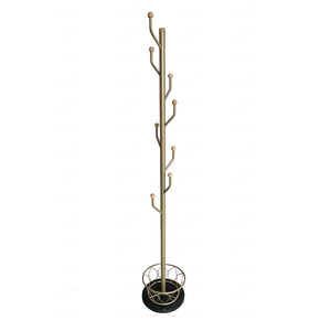 <span class=keywords><strong>Perchero</strong></span> Moderno Nórdico Dorado de Hierro con Mármol Negro para Hotel, Sala de Estar, Baño o Comedor - Product Image 1