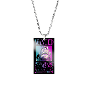 Collier pendentif en acier inoxydable avec impression couleur, 18 motifs d'anime Luffu Nami Zoro <span class=keywords><strong>Sanji</strong></span> <span class=keywords><strong>Wanted</strong></span> and Rewarded Order Card - Product Image 5