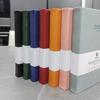 Agenda-planificateur de luxe A5 en cuir à couverture rigide avec reliure cousue, pages personnalisables 2026, élastique, cadeau personnalisé