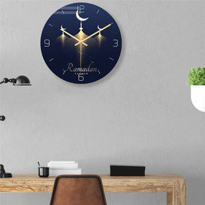 Horloge <span class=keywords><strong>murale</strong></span> à la mode pour femme musulmane, aïd, acrylique, ronde, décoration Vintage pour chambre à coucher, maison, facile à lire, rétro - Product Image 6