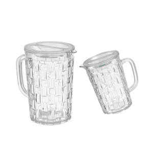 Carafe à eau en plastique transparent HALO 1500 ml avec couvercle et poignée, carafe texturée pour boissons, pour la maison, la cuisine, le restaurant, l'hôtel - Product Image 3