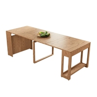 Table de salle à manger extensible de style moderne en bois naturel avec fonction de rangement et banc intégré