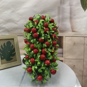 Yiyi 24cm Plantas decorativas de imitación Plantas artificiales pequeñas bonsái <span class=keywords><strong>con</strong></span> frutas - Product Image 5