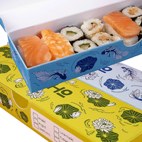 Boîte d'emballage pour sushis, logo personnalisé, boîte alimentaire écologique recyclable, livraison de sushis, sushis à emporter, boîte à sushis à emporter
