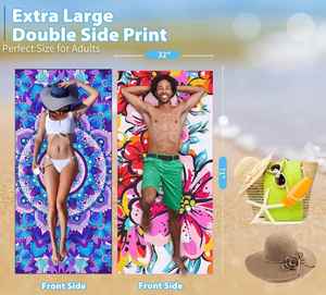 Serviette de plage en microfibre surdimensionnée 71x32 légère, anti-sable, séchage rapide, accessoire de voyage et de sport, essentiel pour les vacances, cadeau - Product Image 1