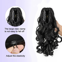 Extensions de cheveux naturels de marque propre, mélange HD européen et américain, queue de cheval à pince, courtes, bouclées, ondulées, volumineuses, non-Remy, 150%