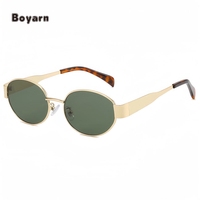 Lunettes de soleil Boyarn Punk Metal Frame Shades 90s Style Shades Luxury Fashion Custom Lunettes de soleil ovales rondes en métal uni incassables de haute qualité