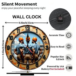Round Wooden Wall <b>Clock</b> 25x25cm Contemporary Minimalist Quartz Silent <b>Mechanism</b> Household Decorative <b>Clock</b> - Product Image 2