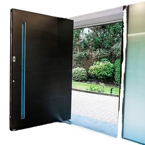 DAIYA Portes pivotantes modernes à double <span class=keywords><strong>entrée</strong></span> avec porte en acajou Design étanche à deux pivots en verre - Product Image 2