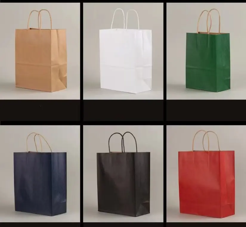 아마존 공급 업체 고품질 공장 종이 가방은 크기, 색상 및 로고, 맞춤형 종이 봉투를 사용자 정의 할 수 있습니다