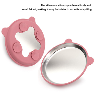 Bol <span class=keywords><strong>compartiment</strong></span>é pour enfants en acier inoxydable et silicone avec couvercle antidérapant à ventouse, écologique, sans BPA, compatible lave-vaisselle - Product Image 3
