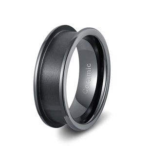 Poya 4mm 6mm 8mm Noir Blanc Céramique Acier Inoxydable Titane Tungstène Noyau de bague vierge pour incrustation - Product Image 5