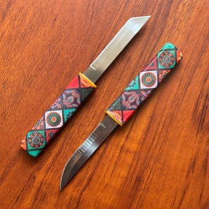 Couteau de chasse double 2 en 1, multi-usage, lame droite super tranchante, étui, acier inoxydable, poignée en plastique, pour l'extérieur, bricolage, OEM - Product Image 5