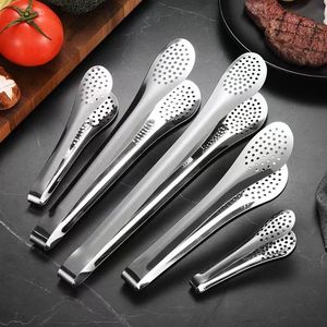 Pinces alimentaires en acier inoxydable, design multi-trous, polyvalentes pour barbecue, steak, viande grillée, pain, faciles à nettoyer - Product Image 3