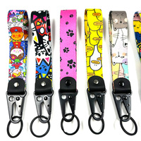 Porte-clés Chat Graffiti Cartoon, Porte-clés Animal Mignon en Métal avec Corde Tressée, Pendentif pour Clés de Voiture